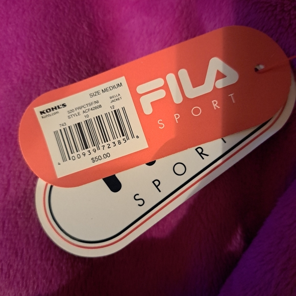 FILA Sport Women's Medium Purple Full Zip‎ Plush Fleece Jacket - Picture 4 of 5